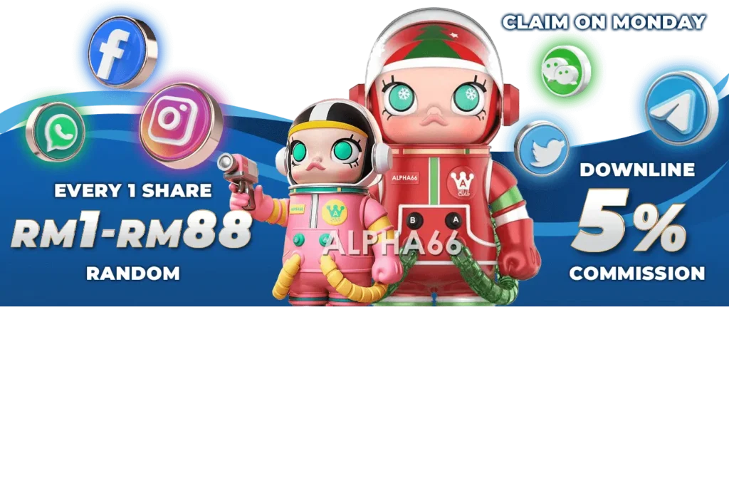 Alpha66 Casino RM1-RM88 5% Bonus