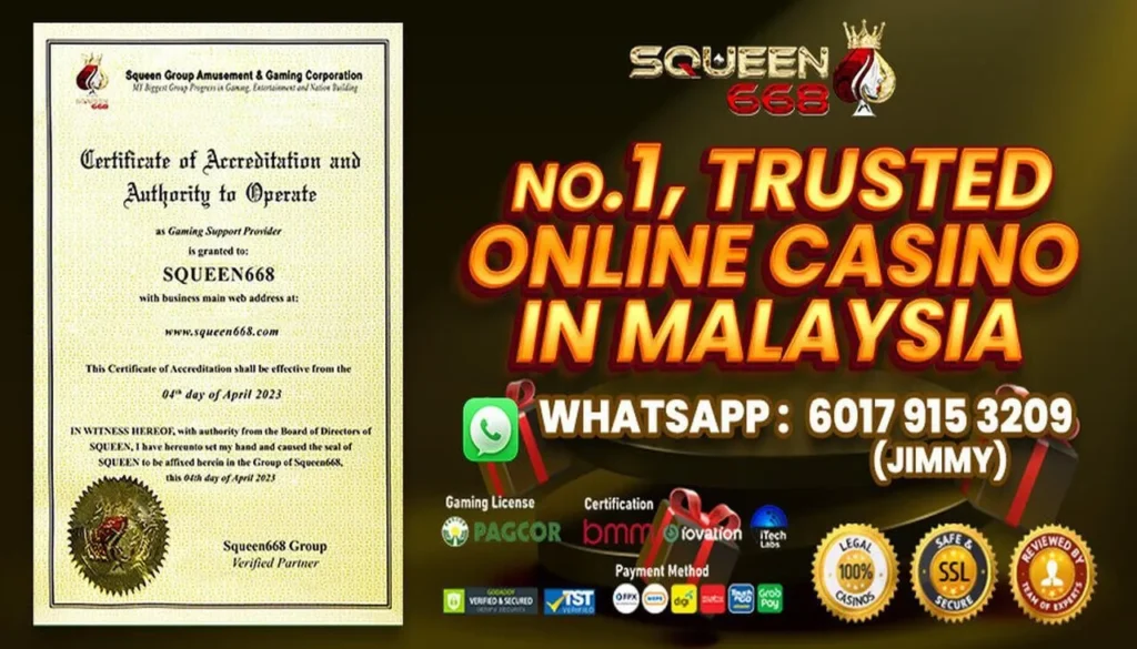 Squeen668 Casino Certification